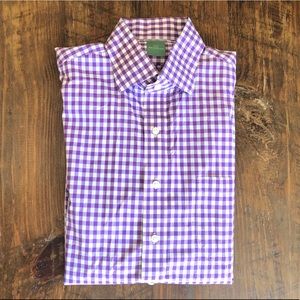 Sid Mashburn Purple Plaid Long Sleeve Button Up
